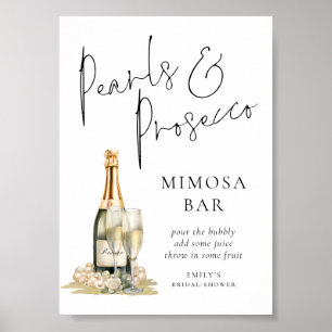 Pearls Prosecco Bridal Shower Mimosa Bar Sign