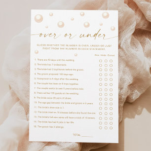 Pearls Prosecco Bridal Shower Over or Under Game