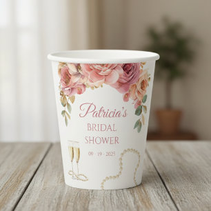 Pearls & Prosecco Bridal Shower Paper cup