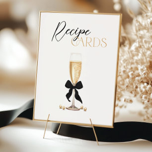 Pearls & Prosecco Bridal Shower Recipe Card Poster