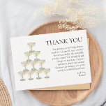 Pearls & Prosecco Bridal Shower Thank You Card<br><div class="desc">Presenting our exquisite "Pearls and Prosecco" Thank You Cards, a heartfelt way to express your gratitude to your guests after your bridal shower, engagement party, or wedding. These cards feature the same ethereal watercolor drawing of a champagne tower adorned with delicate pearls as our other "Pearls and Prosecco" items, making...</div>