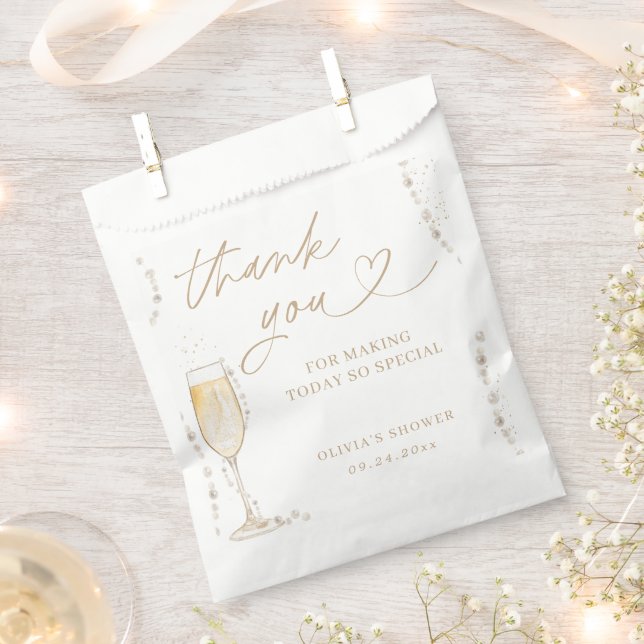 Pearls & Prosecco Bridal Shower Thank You Favours Favour Bags (Clipped)
