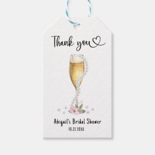 Pearls & Prosecco Bridal Shower Thank you Gift Tags