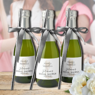 Pearls & Prosecco Bridal Shower Thank You Sparkling Wine Label