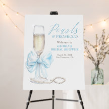 Pearls & Prosecco Bridal Shower Welcome Sign