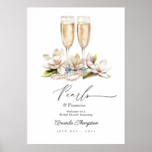 Pearls & Prosecco Bridal Shower Welcome Sign