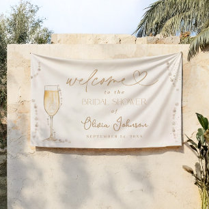 Pearls & Prosecco Bridal Welcome Sign Banner