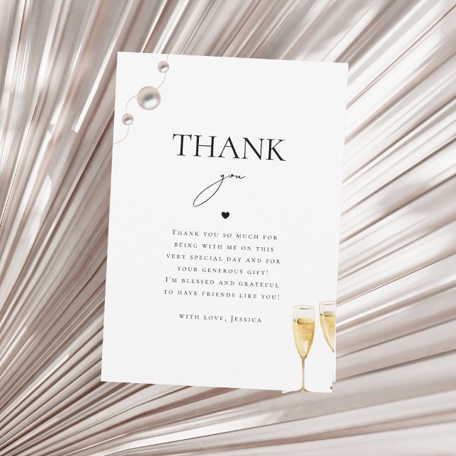 Pearls Prosecco Champagne Bridal Shower Thank You (Creator Uploaded)
