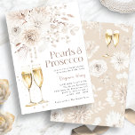 Pearls Prosecco Elegant Bridal Invitation<br><div class="desc">Elevate your celebration with our Pearls Prosecco Elegant Bridal Invitation. Featuring delicate watercolor boho chic cream and tan florals adorned with lovely pearls and gold-dusted champagne glasses, this collection exudes timeless sophistication. Perfect for a champagne brunch affair, this collection sets the tone for an unforgettable gathering filled with laughter and...</div>