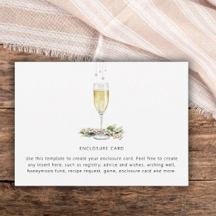 Pearls & Prosecco Elegant Greenery Bridal Shower Enclosure Card