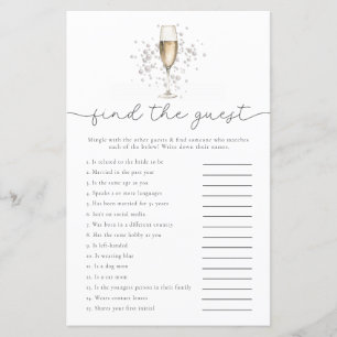 Pearls Prosecco Find The Guest Bridal Shower Game
