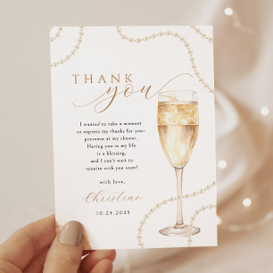 Pearls & Prosecco Gold Bridal Shower Thank You Car