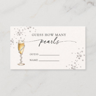Pearls & Prosecco Guess How Many Pearls Game  Enclosure Card