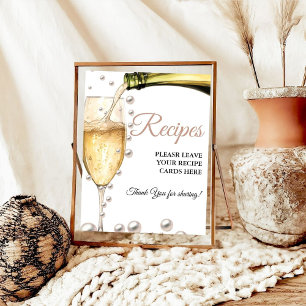 Pearls & prosecco Leave your Recipes Bridal shower Poster