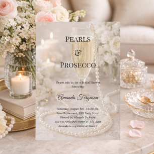 Pearls Prosecco luxury Bridal Shower Invitation