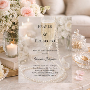 Pearls Prosecco luxury Bridal Shower invitation