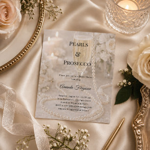 Pearls Prosecco luxury Bridal Shower invitation
