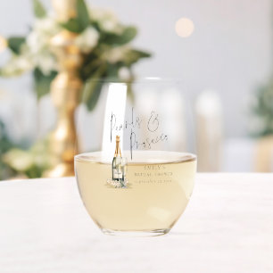 Pearls Prosecco Name Thanks for being Bridesmaid Stemless Wine Glass