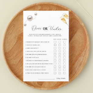 Pearls Prosecco Over or Under Bridal Shower Game