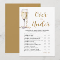 Pearls & Prosecco Over or Under Bridal Shower Game