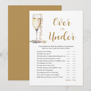 Pearls & Prosecco Over or Under Bridal Shower Game Invitation