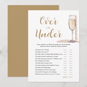 Pearls & Prosecco Over or Under Bridal Shower Game Invitation