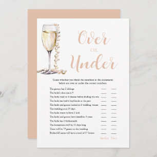 Pearls & Prosecco Over or Under Bridal Shower Game Invitation
