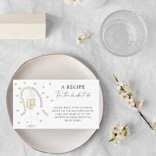 Pearls & Prosecco - Recipe for the bride to be Enclosure Card