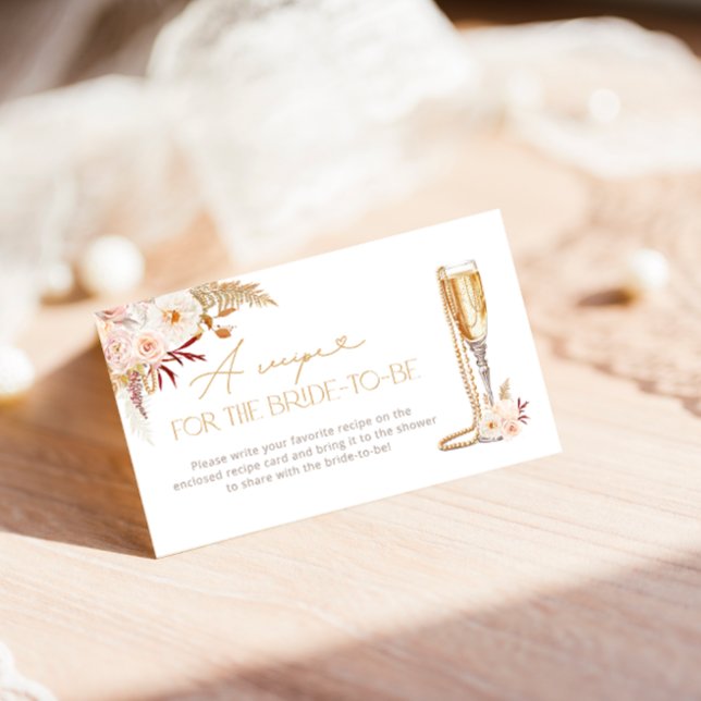 Pearls & Prosecco Recipe for the Bride-to-be Enclosure Card (Creator Uploaded)