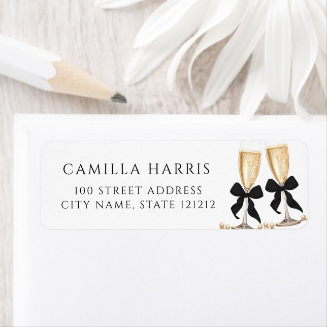 Pearls & Prosecco Return Address Label (Insitu)
