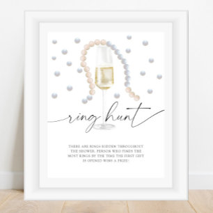 Pearls & Prosecco - ring hunt bridal shower game Poster