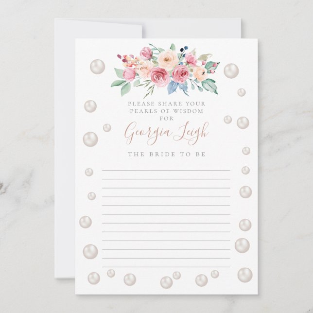 Pearls & Prosecco Shower Invitation (Front)