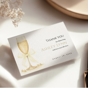 Pearls & Prosecco Thank You Card Elegant Neutral