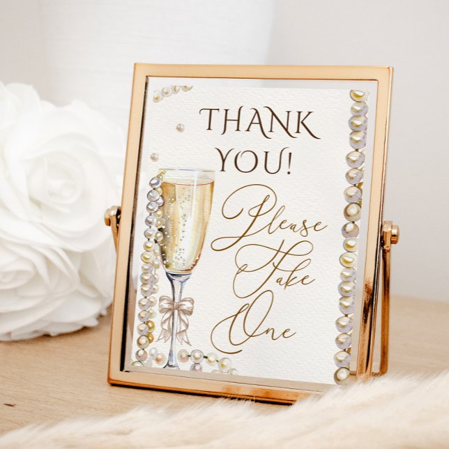 Pearls & Prosecco Themed Favour Sign  (Creator Uploaded)