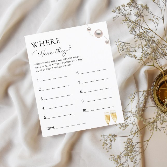 Pearls Prosecco Where Were They Bridal Shower Game (Creator Uploaded)