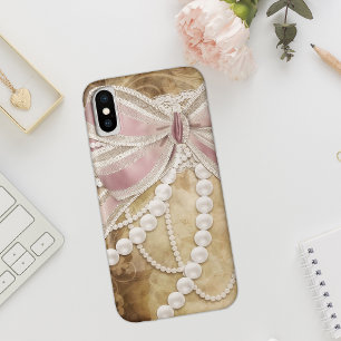 Pearls, Ribbons and Lace Vintage iPhone X Case