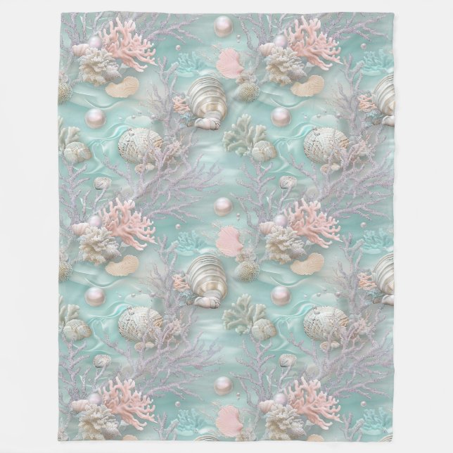 Pearls Under The Sea Fleece Blanket (Front)