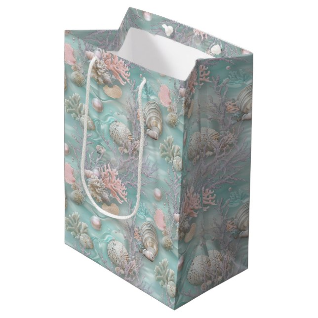 Pearls Under The Sea Medium Gift Bag (Front Angled)