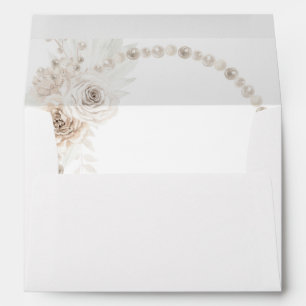 Pearls & White Floral Envelope