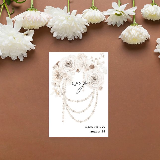 Pearls & White Floral w Meal RSVP (Creator Uploaded)