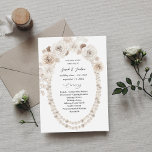 Pearls & White Floral Wedding Ceremony Program Invitation<br><div class="desc">Guide your guests with the order of your ceremony with beautiful Pearls & White Floral Wedding Ceremony Programs.</div>