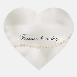 Pearls White Luxe  Heart Sticker