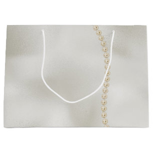 Pearls White Luxe  Large Gift Bag