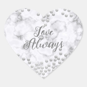  Pearls White Misty  Heart Sticker