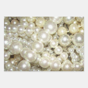 Pearls With Gold Design Wrapping Paper Sheet