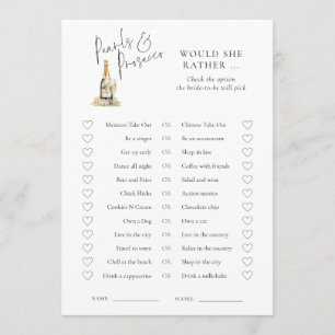 Pearls Would She Rather Bridal Shower Game Card
