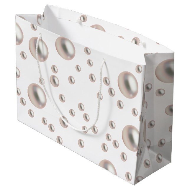 Pearlsa and Prosecco  Bridal Shower Large Gift Bag (Back Angled)