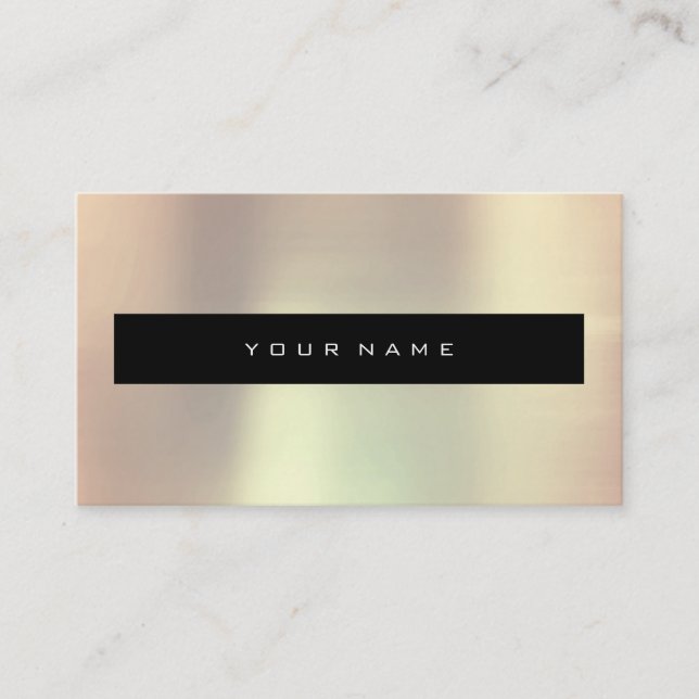 Pearly Blush Gold Peach Black Fashion Stylist Business Card (Front)