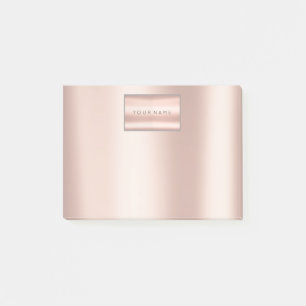 Pearly Blush Pink Rose Gold Powder Metallic Post-it Notes