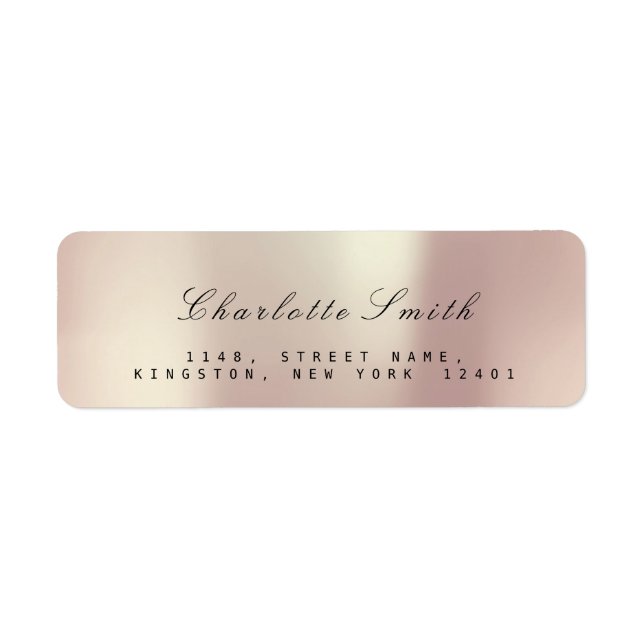 Pearly Champaign Pink Rose Blush Return Address (Front)